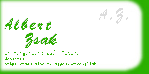 albert zsak business card